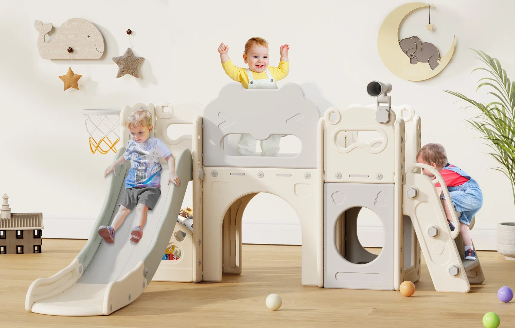 8 In 1 Toddler Slide, Kids Climber Slide Indoor Outdoor Playset | Wayfair North America