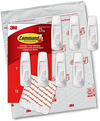 Command Large Utility Hooks, Damage Free Hanging Wall Hooks with Adhesive Strips, No Tools Wall H... | Amazon (US)