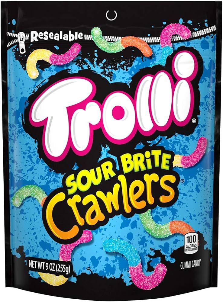 Trolli Sour Brite Crawlers, Sour Gummy Worms, 9 Ounce Resealable Bag | Amazon (US)
