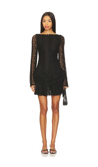 Free People Tabby Lace Mini Dress in Black. - size L | Revolve Clothing (Global)