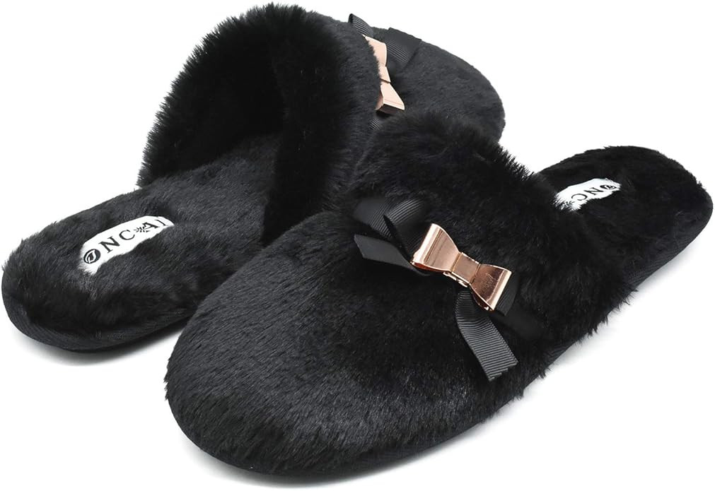 ONCAI Slippers for Women House Memory Foam Fuzzy Fluffy Furry Womens Slippers Cozy Warm Faux Fur ... | Amazon (US)