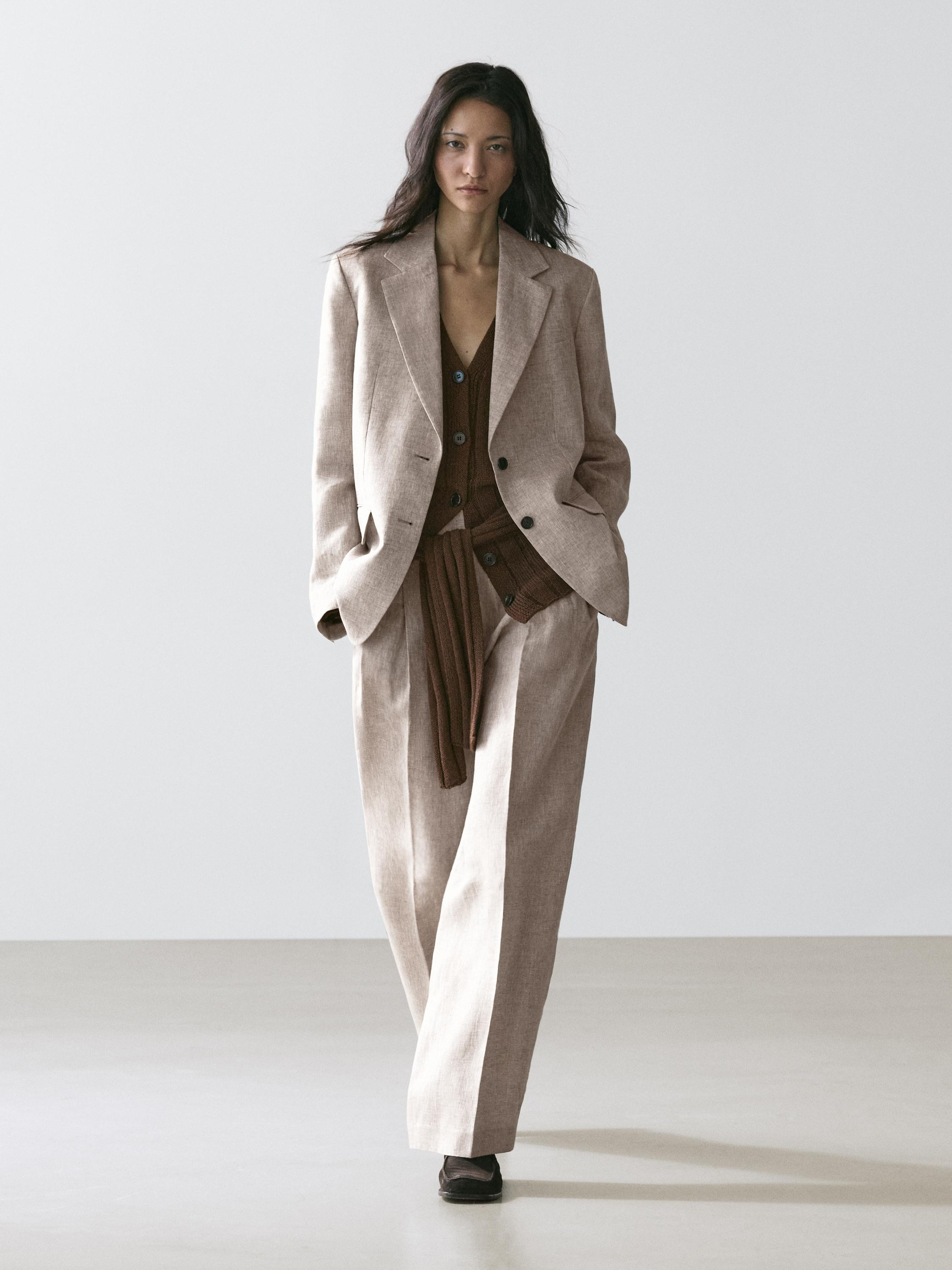 Linen suit blazer | Massimo Dutti UK