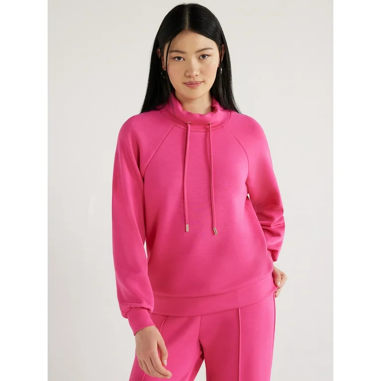 Scoop Women's Scuba Knit Funnel Neck Sweatshirt, Sizes XS-XXL | Walmart (US)