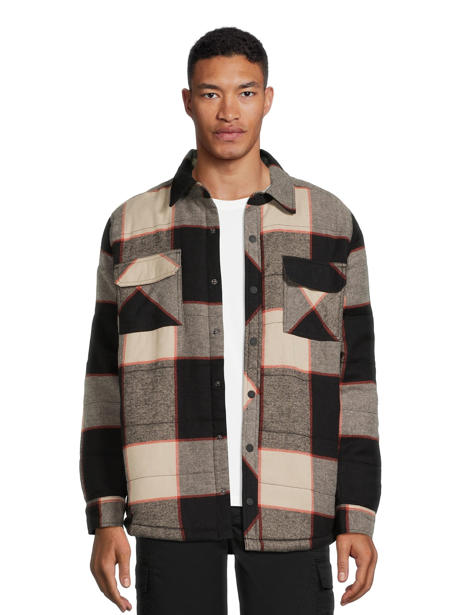 George Men's and Big Men's Plaid Flannel Shirt Jacket, Sizes S-3XL | Walmart (US)