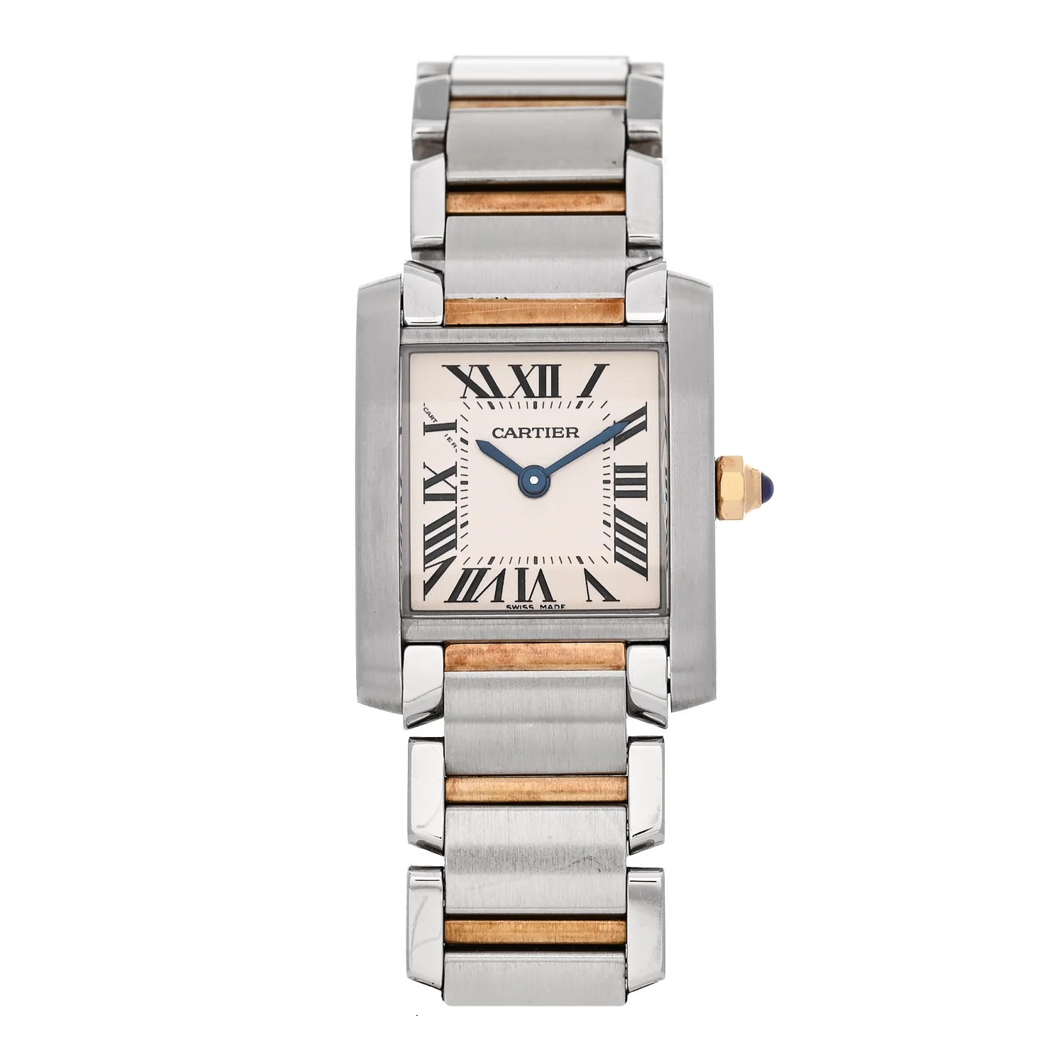 Stainless Steel 18K Yellow Gold 20mm Tank Francaise Quartz Watch | FASHIONPHILE (US)