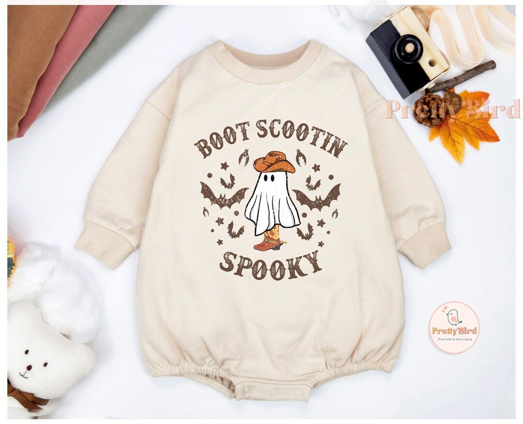 Boot Scootin Spooky Baby Bubble Romper, Cowboy Ghost  Baby Onesie, Western Halloween Baby Bodysui... | Etsy (US)