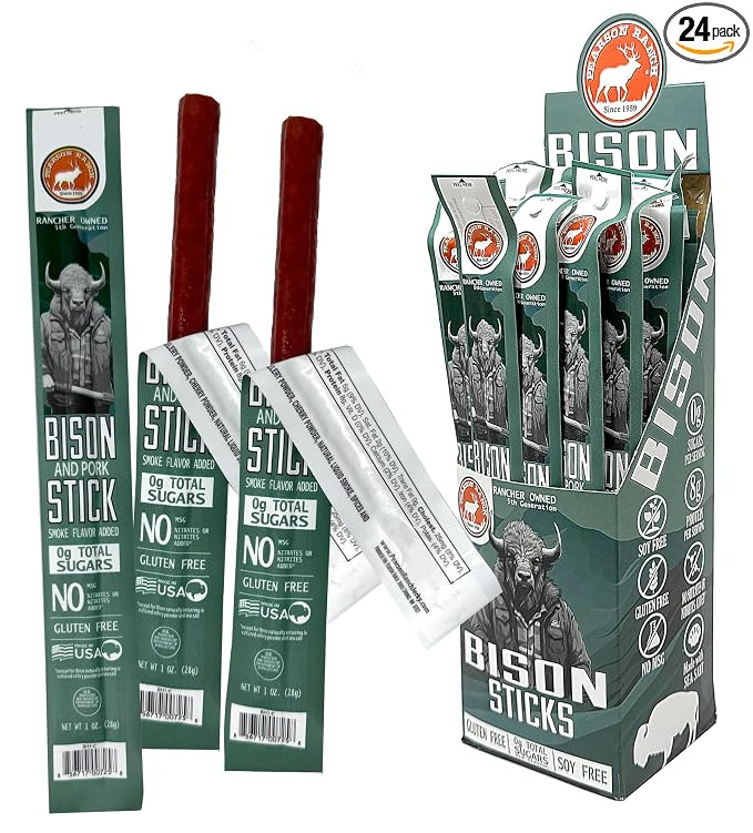 Pearson Ranch Exotic Meat Sticks - Bison Sticks - High-Protein Paleo & Keto Friendly Healthy Snac... | Amazon (US)