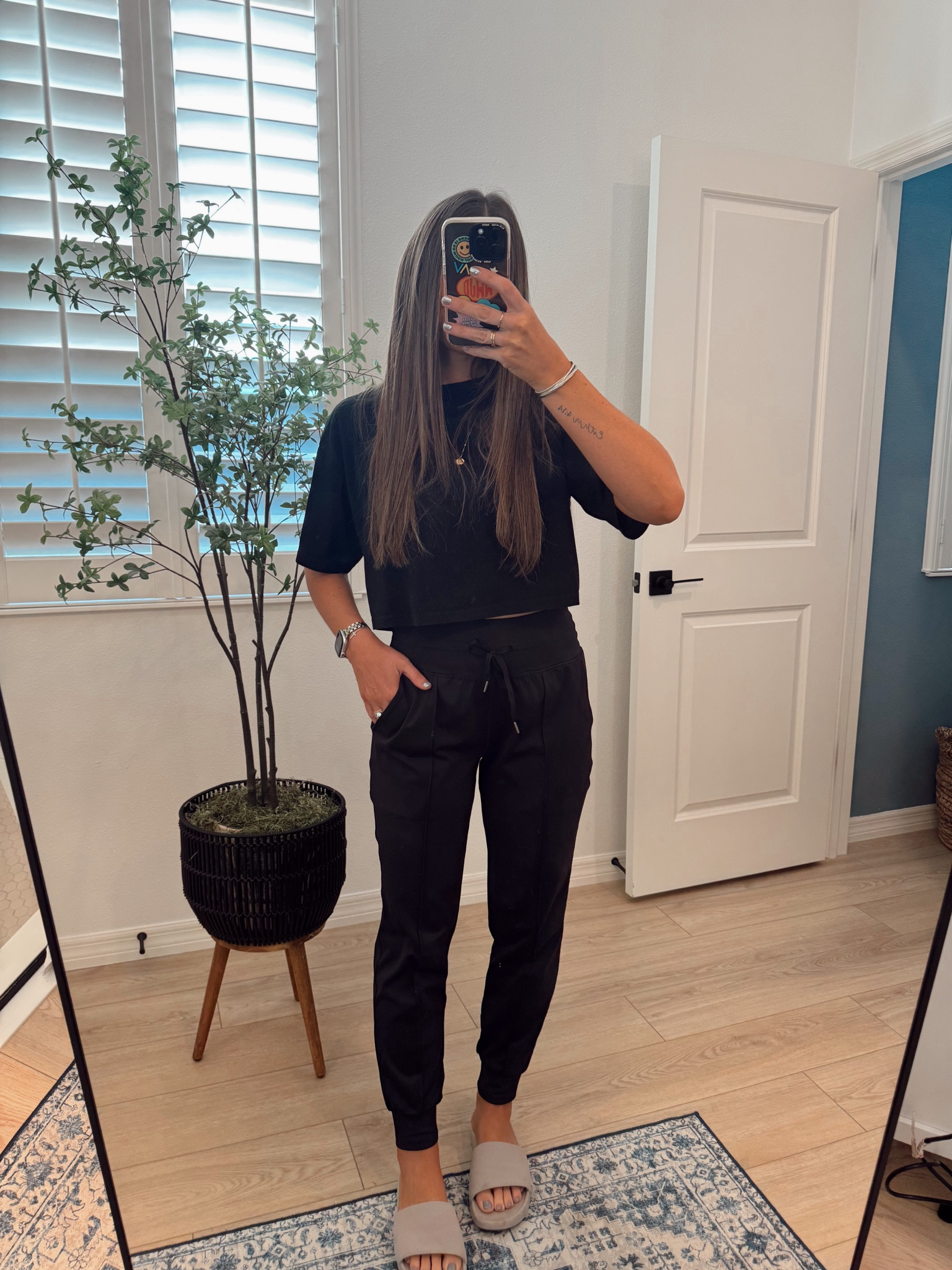 Love love love these joggers!! In my true small in both items. This Amazon tee is another staple I throw on with honestly everything! 