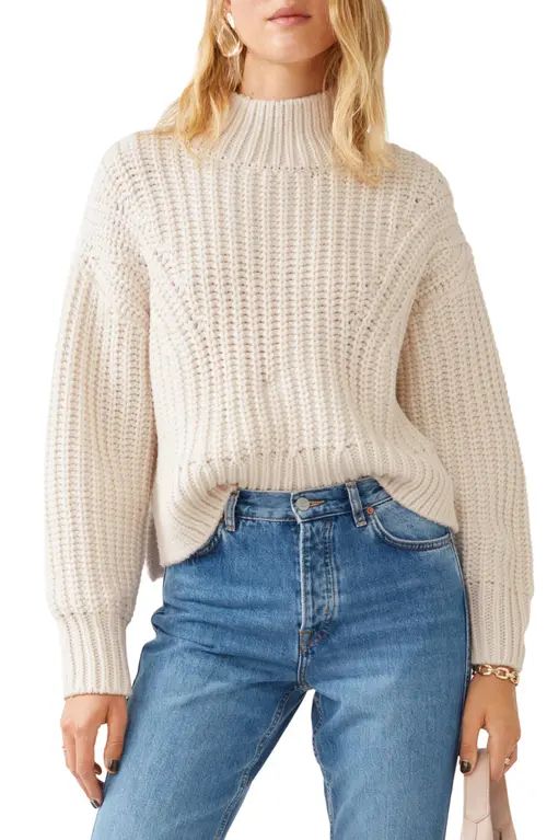 & Other Stories Mock Neck Crop Wool Sweater in Off White at Nordstrom, Size X-Small | Nordstrom