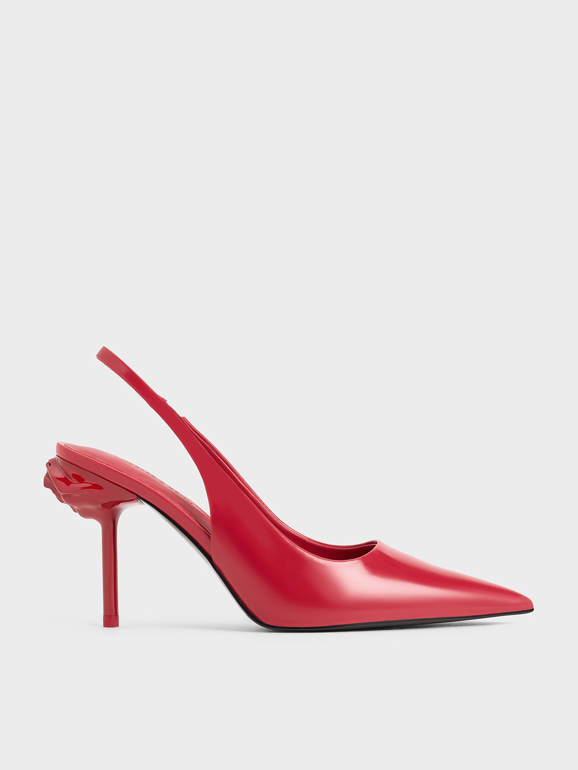 Flor Rose-Heel Slingback Pumps
 - Red | Charles & Keith UK