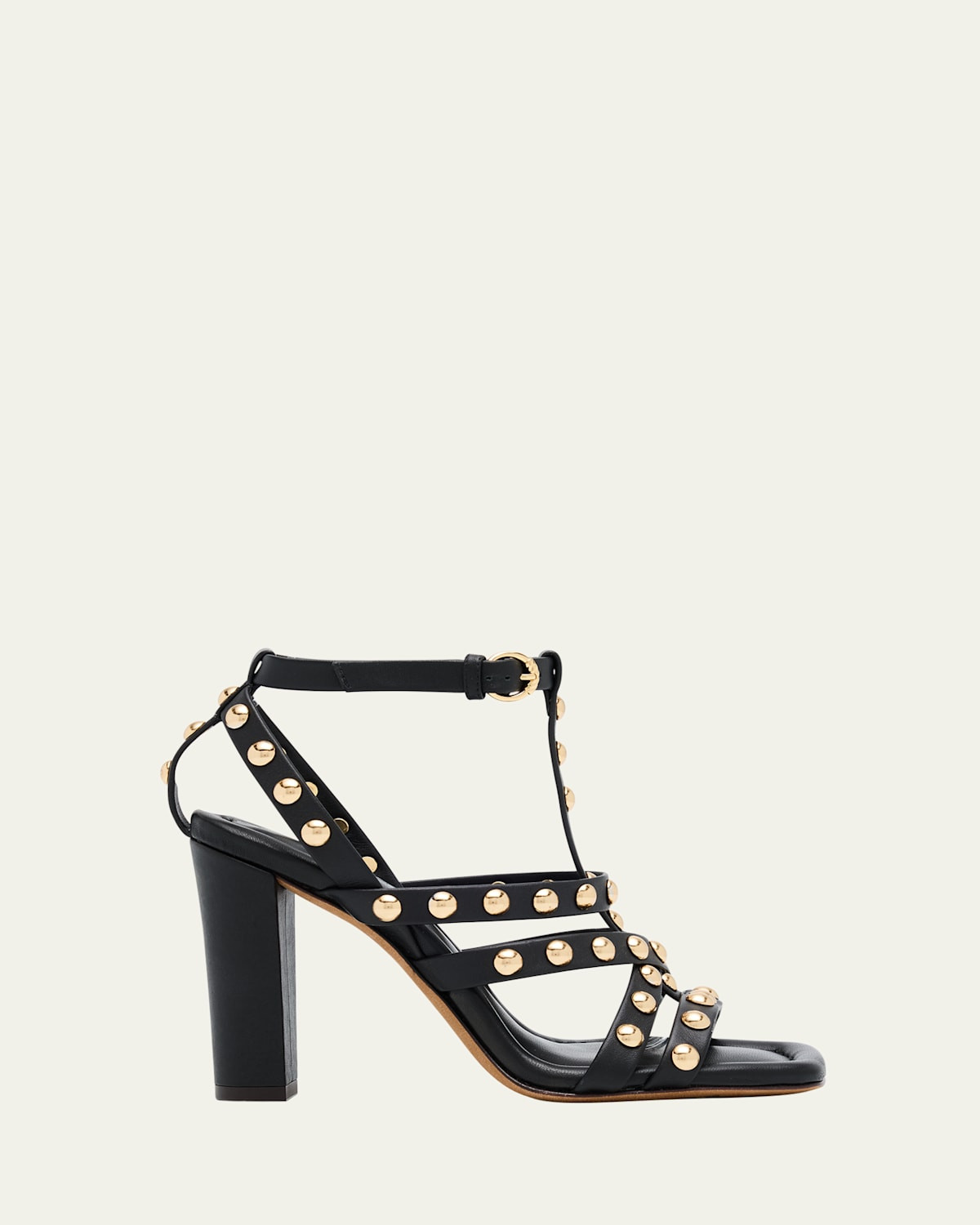 Bijou Studded Caged Block-Heel Sandals | Bergdorf Goodman