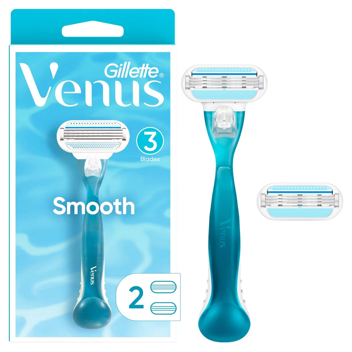 Venus Smooth Women's Razor + 2 Razor Blade Refills | Target