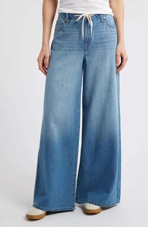 1822 Denim Drawstring High Waist Wide Leg Jeans in Yonkers at Nordstrom, Size 30 | Nordstrom