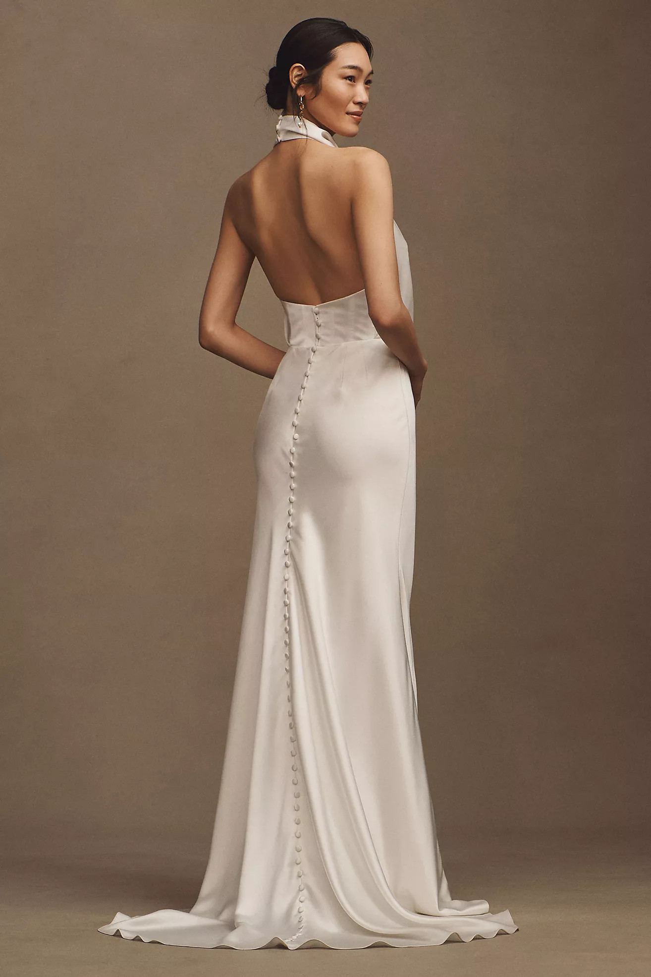 Willowby by Watters Morgana Satin Cowl-Neck A-Line Wedding Gown | Anthropologie (US)