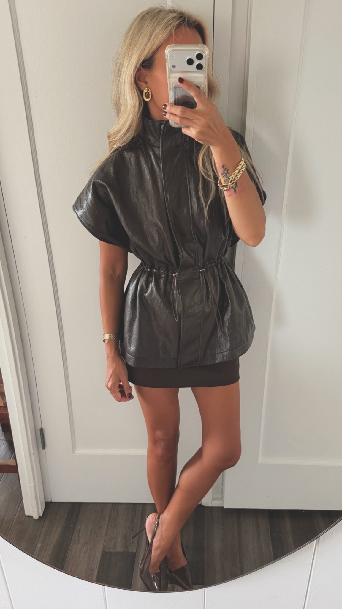 The chicest softest leather top! Xs in leather top, 0 in skirt.

#LTKPetite #LTKOver40 #LTKSeasonal