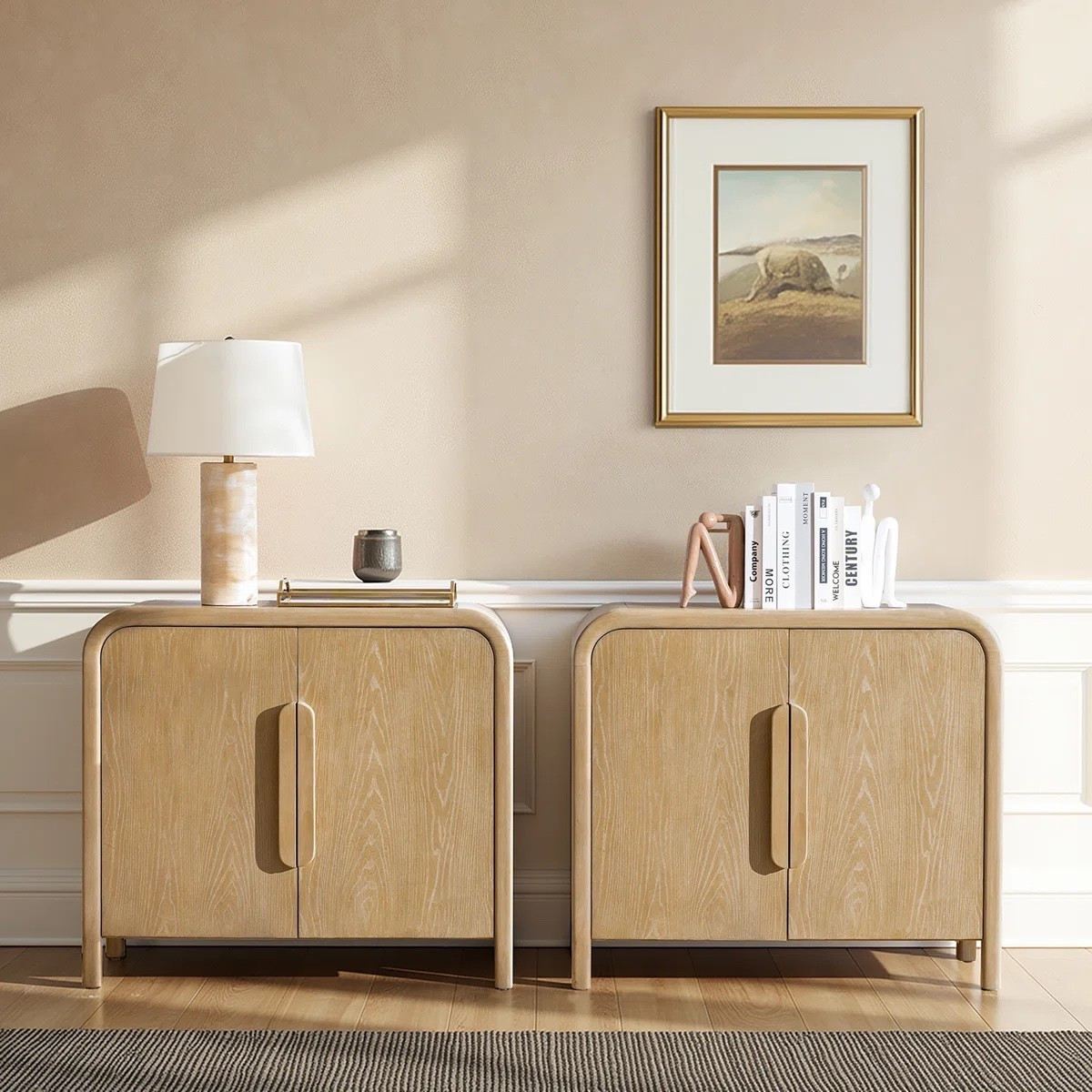 Backlund 36"W 2-Door Modern Natural Storage Oak Veneer Wood Cabinet with Adjustable Shelves (Set of 2)

#LTKfitnessgoals #LTKxMadewell #LTKdayinmylife