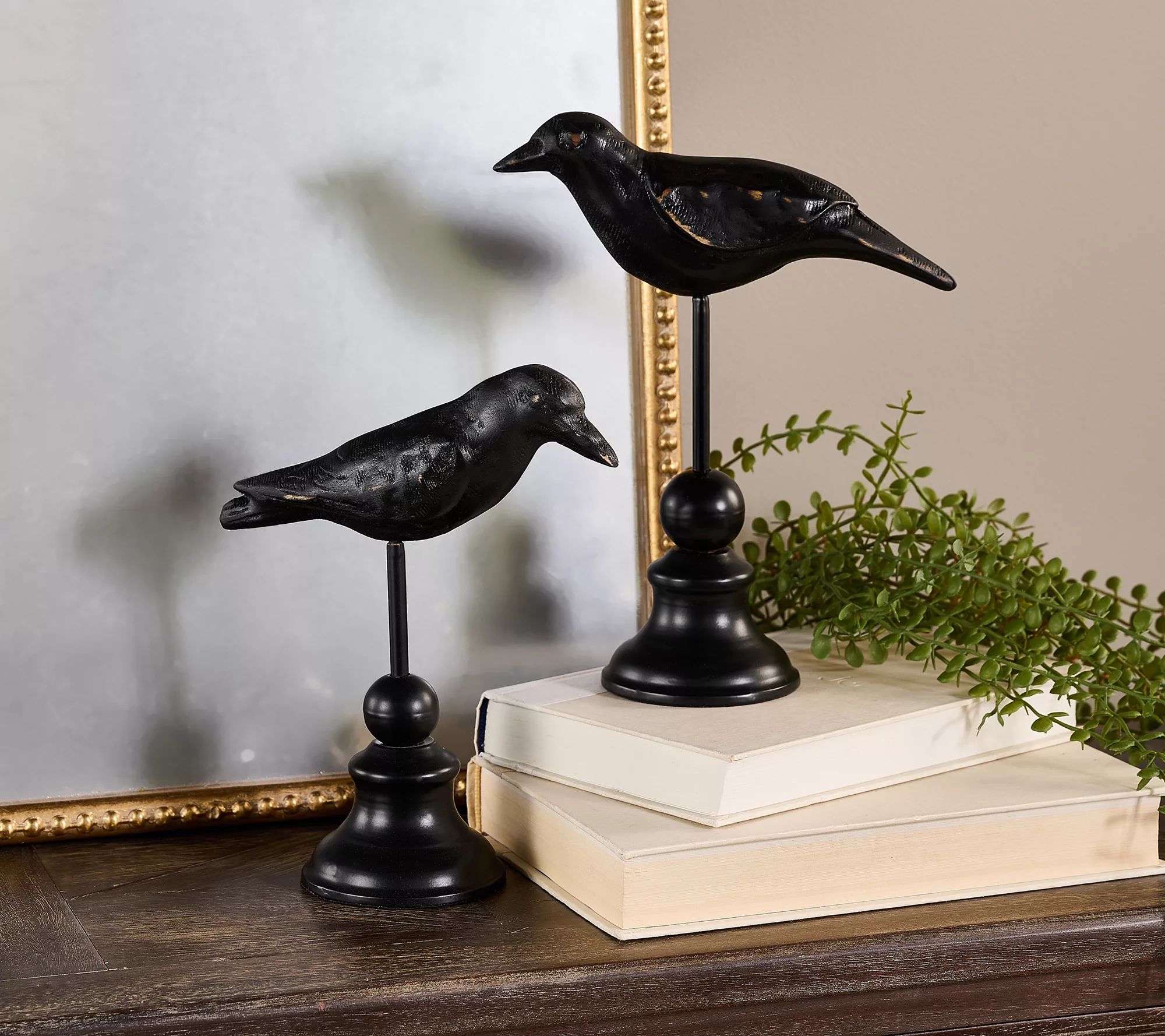 Cozy Cottage by Liz Marie Set of 2 Crows Table Decor - QVC.com | QVC