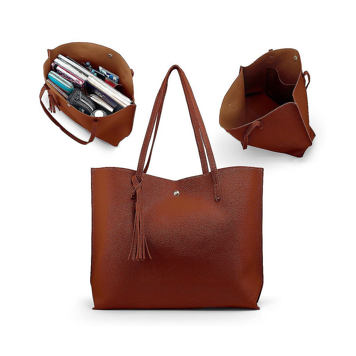 Gearonic Women Large Tote Bag Tassels Faux Leather Shoulder Handbags | Target