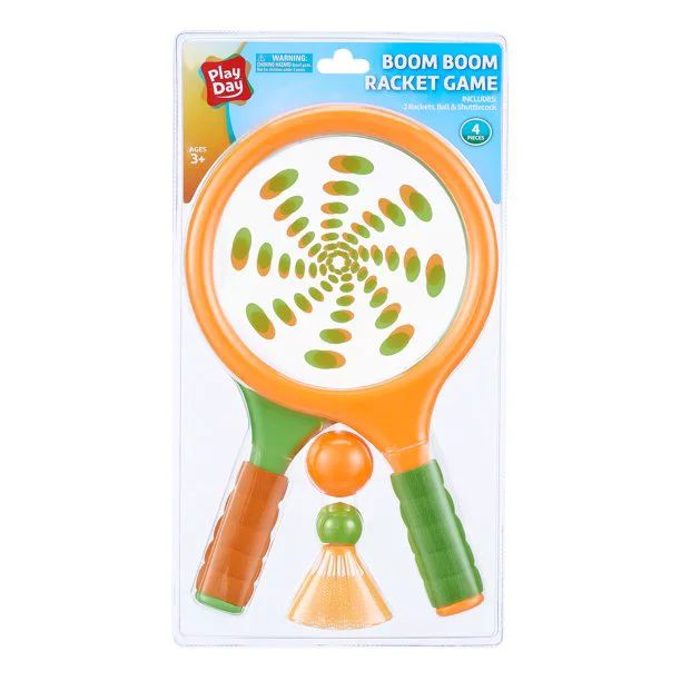 Play Day Boom Racket Game Orange and Green, 4 Piece Outdoor Sports Toy, Children Ages 3+ - Walmar... | Walmart (US)