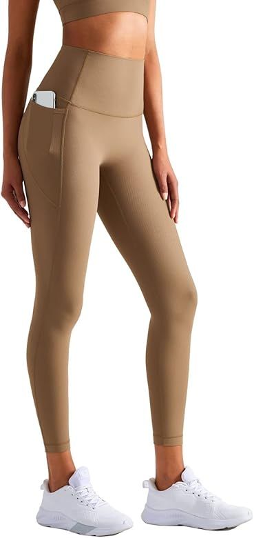 altiland Yoga Workout Gym Leggings for Women High Waisted Tummy Control 7/8 Athletic Running Capri Pants 24" Inseam | Amazon (US)