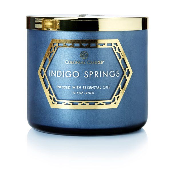 Colonial Candle Indigo Springs 14.5oz 3 Wick Candle, Blue | Walmart (US)