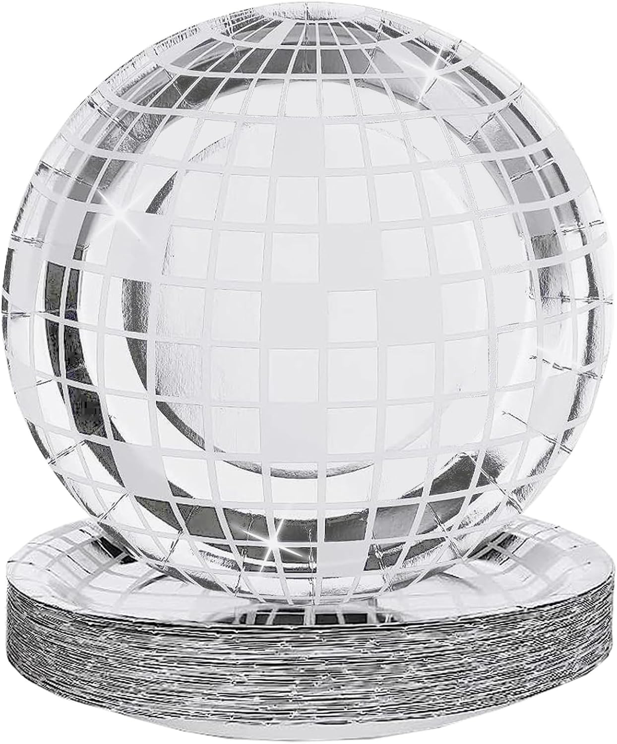 FunisFun Disco Plates 25P Disposable Disco Ball Plates for 70s Disco Party Decorations Wedding Bi... | Amazon (US)