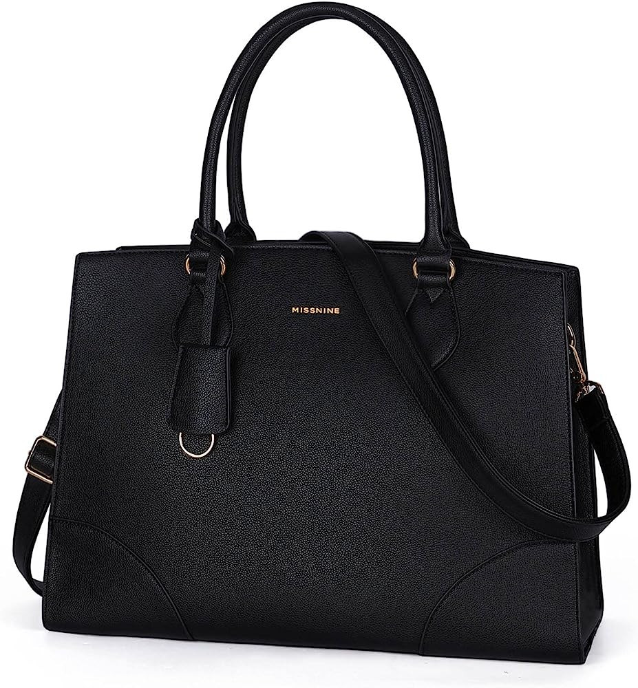 Missnine Laptop Bag 15.6 inch Work Bags for Women Professional Laptop Tote PU Leather Computer Br... | Amazon (US)
