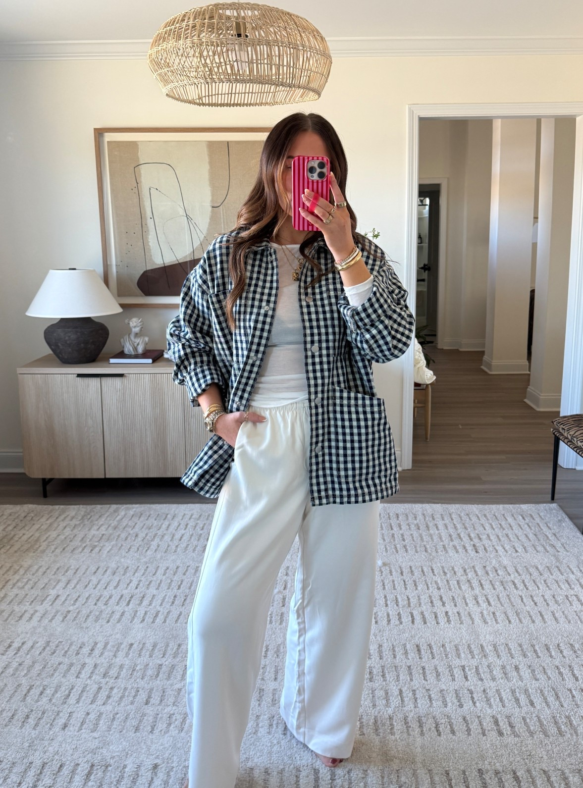 Gingham shirt runs very oversized. I’m in a Medium. Sheer top, size Small and pants in a Medium. 

Loopy case: code markykee10

New at Target. Target new arrivals. Target spring arrivals. Target fashion. Target style. 

#LTKActive #LTKootd