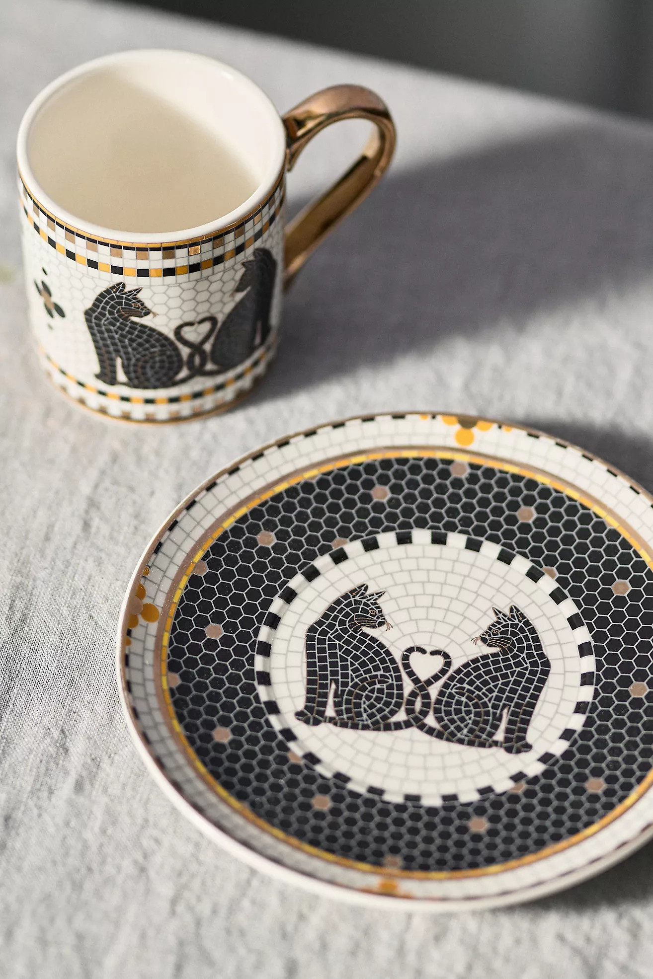 The Bistro Tile Stoneware Espresso Cup: Halloween Edition | Anthropologie (US)