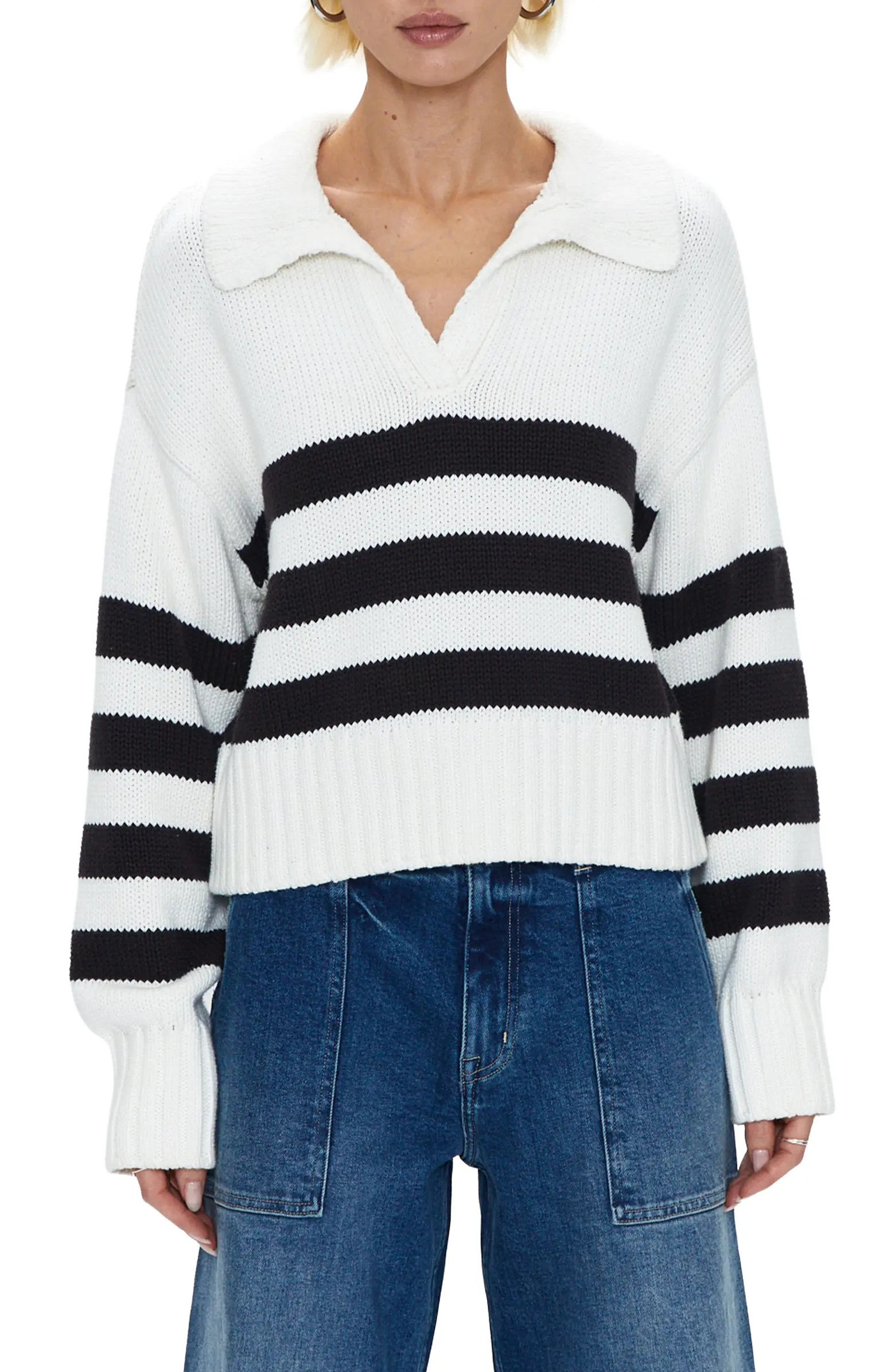 Arlo Stripe Cotton Polo Sweater | Nordstrom
