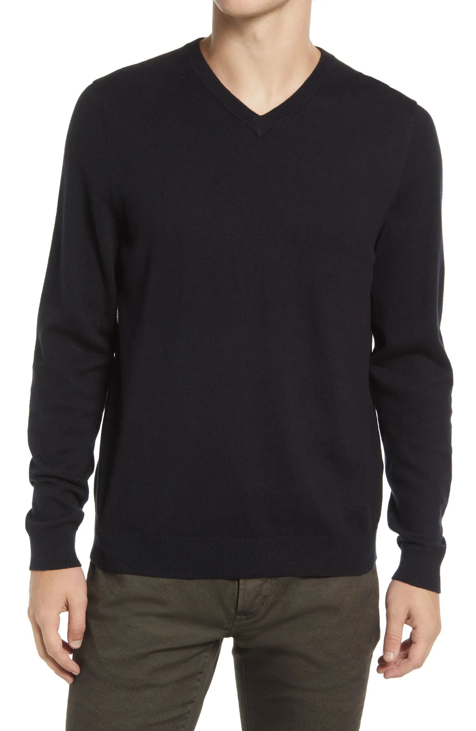 Men's Shop Cotton & Cashmere V-Neck Sweater | Nordstrom