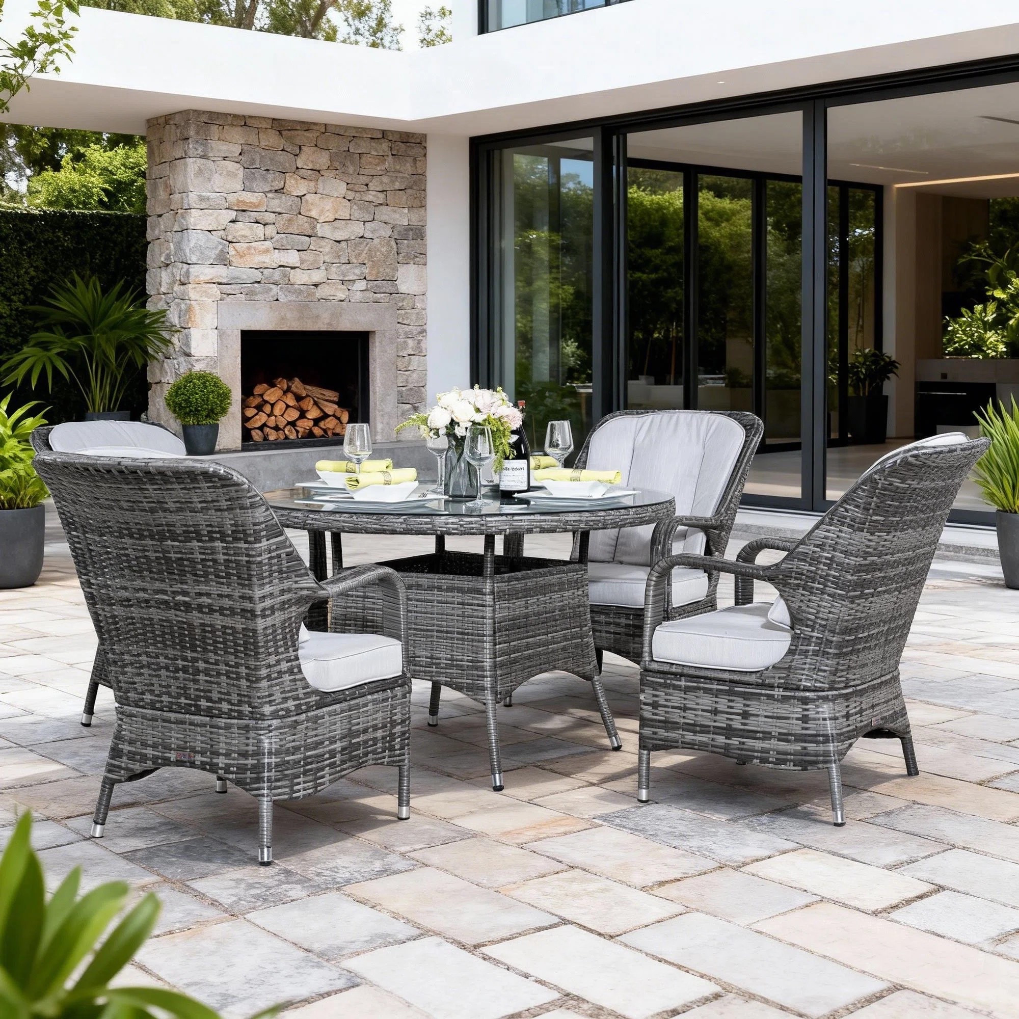 Designed with beautifully woven wicker seating and comfortable cushions, this dining set brings together durability, comfort, and relaxed outdoor elegance. ON SALE and under $1,500.

Keywords:

* wicker patio dining set
* outdoor dining set
* 4 person patio set
* patio table and chairs
* wicker outdoor furniture
* round patio dining table
* outdoor dining furniture
* backyard dining set
* cushioned patio chairs
* woven wicker furniture
* comfortable outdoor seating
* durable patio furniture
* outdoor entertaining furniture
* natural wicker texture
* cozy patio setup
* all weather outdoor furniture
* resort style patio
* coastal outdoor aesthetic
* backyard oasis
* elevated outdoor living
* modern patio decor
* relaxed luxury style
* timeless outdoor furniture
* warm neutral outdoor decor

#LTKHome #LTKSaleAlert #LTKSeasonal