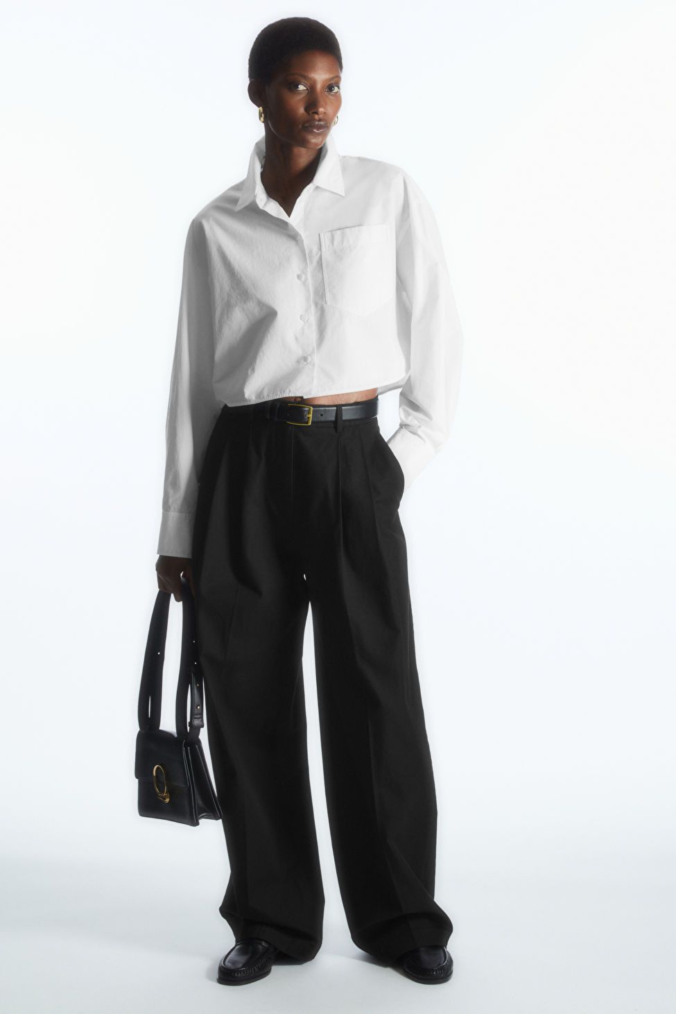 WIDE-LEG TAILORED TROUSERS - BLACK - COS | COS UK
