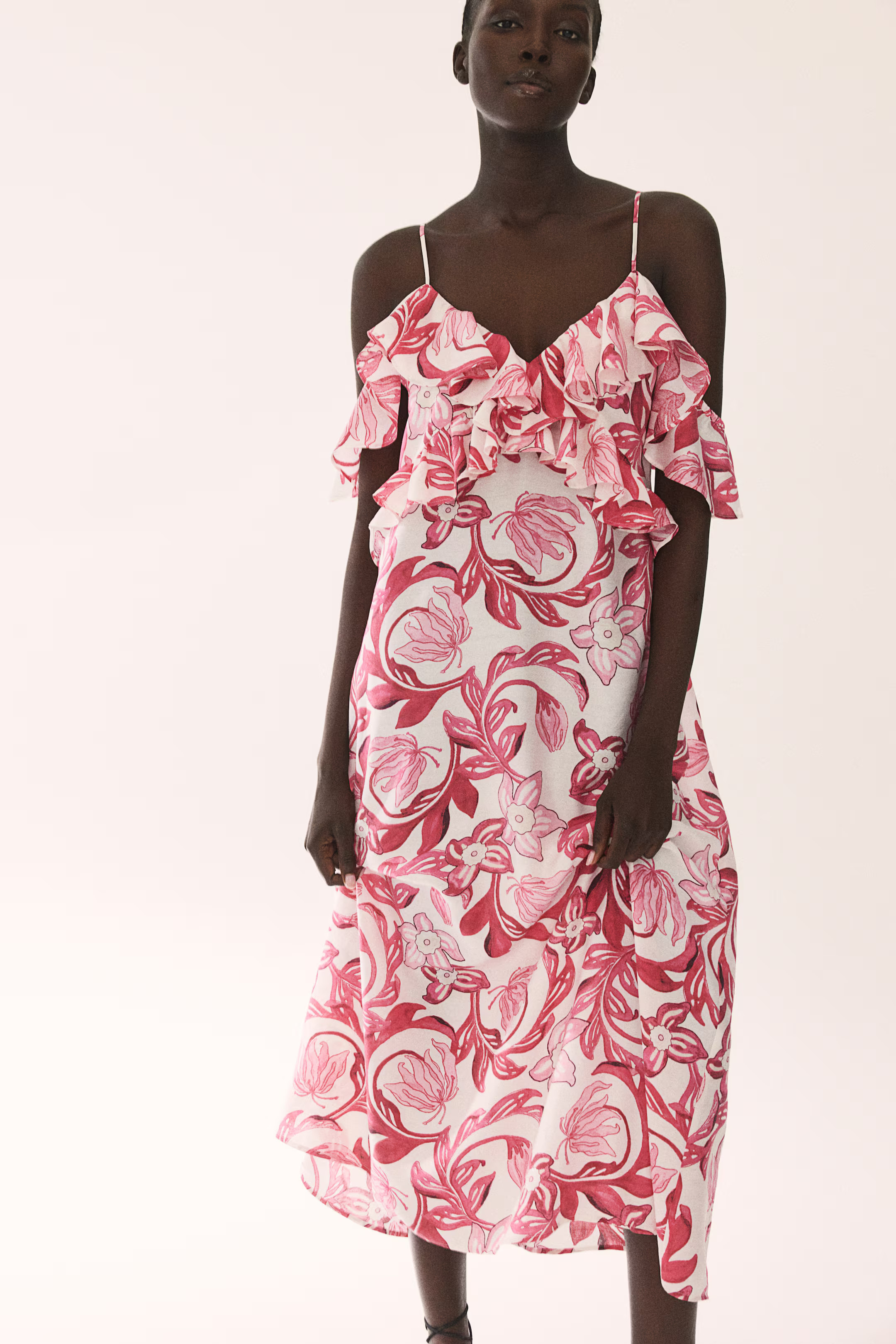 Flounced Open-shoulder Dress | H&M (US + CA)