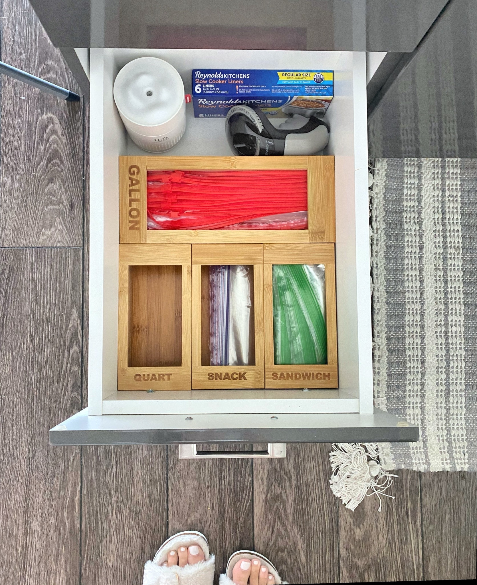 New wood holders for my plastic bags 😍 #home #organization #slippers #LTKunder50 

#BagStorage
#KitchenOrganization
#BaggedGoods
#PantryStorage
#NeatKitchen
#BagsInOrder
#CabinetOrganization
#EfficientStorage
#KitchenClutterControl
#BaggedConvenience