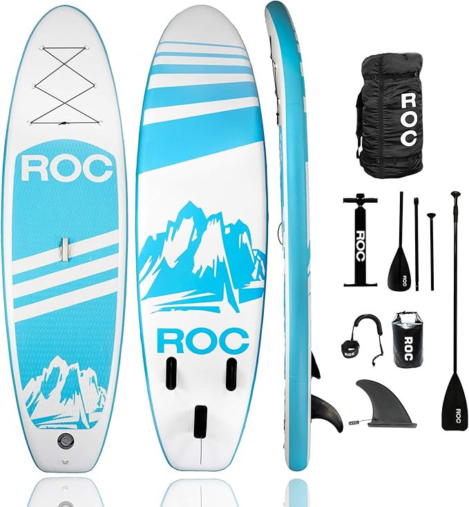 Roc Inflatable Stand Up Paddle Boards with Premium SUP Paddle Board Accessories, Wide Stable Desi... | Amazon (US)