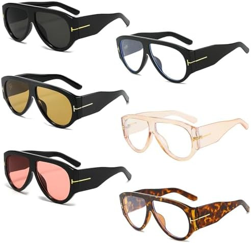 Trendy Oversized Aviator Sunglasses for Women Men Square Thick Frame Large Sun Glasses UV400 Prot... | Amazon (US)