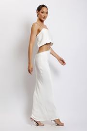 Diamante Maxi Skirt - White | MESHKI US