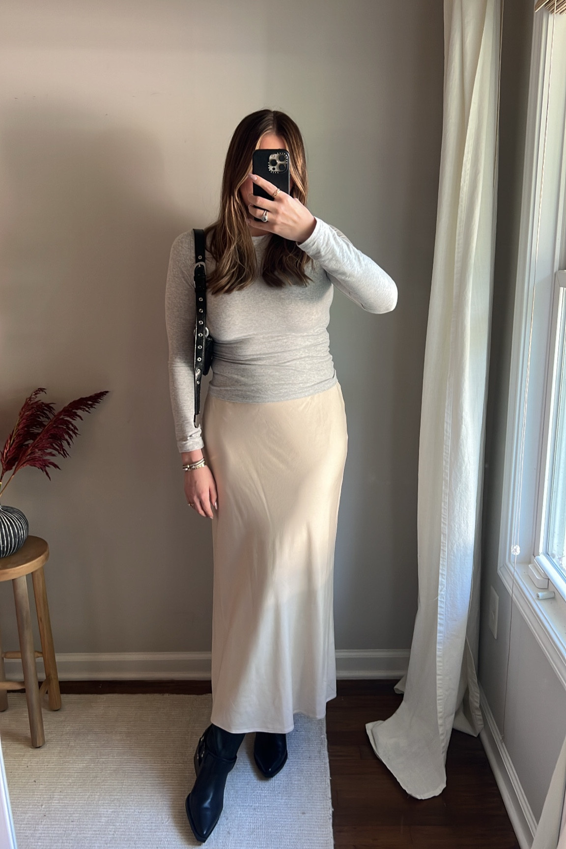 simple and basic ootd - obsessed with these SKIMS tops, wearing a size medium but they go up to a 4X! 

Capsule Wardrobe Outfit | Silk Skirt | Western Boots | Skims Top

#LTKstyletip #LTKfindsunder100 #LTKfindsunder50