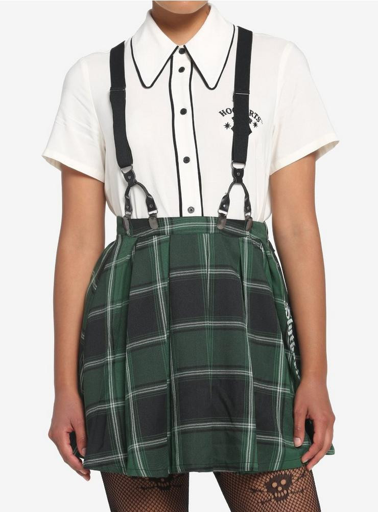 Harry Potter Slytherin Pleated Suspender Skirt | Hot Topic