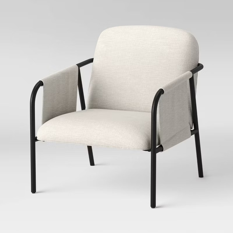 Faison Linen and Metal Sling Accent Chair Cream - Threshold™ | Target