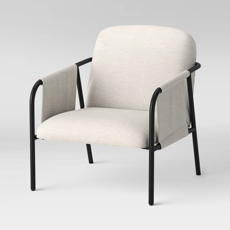 Faison Linen and Metal Sling Accent Chair Cream - Threshold™ | Target