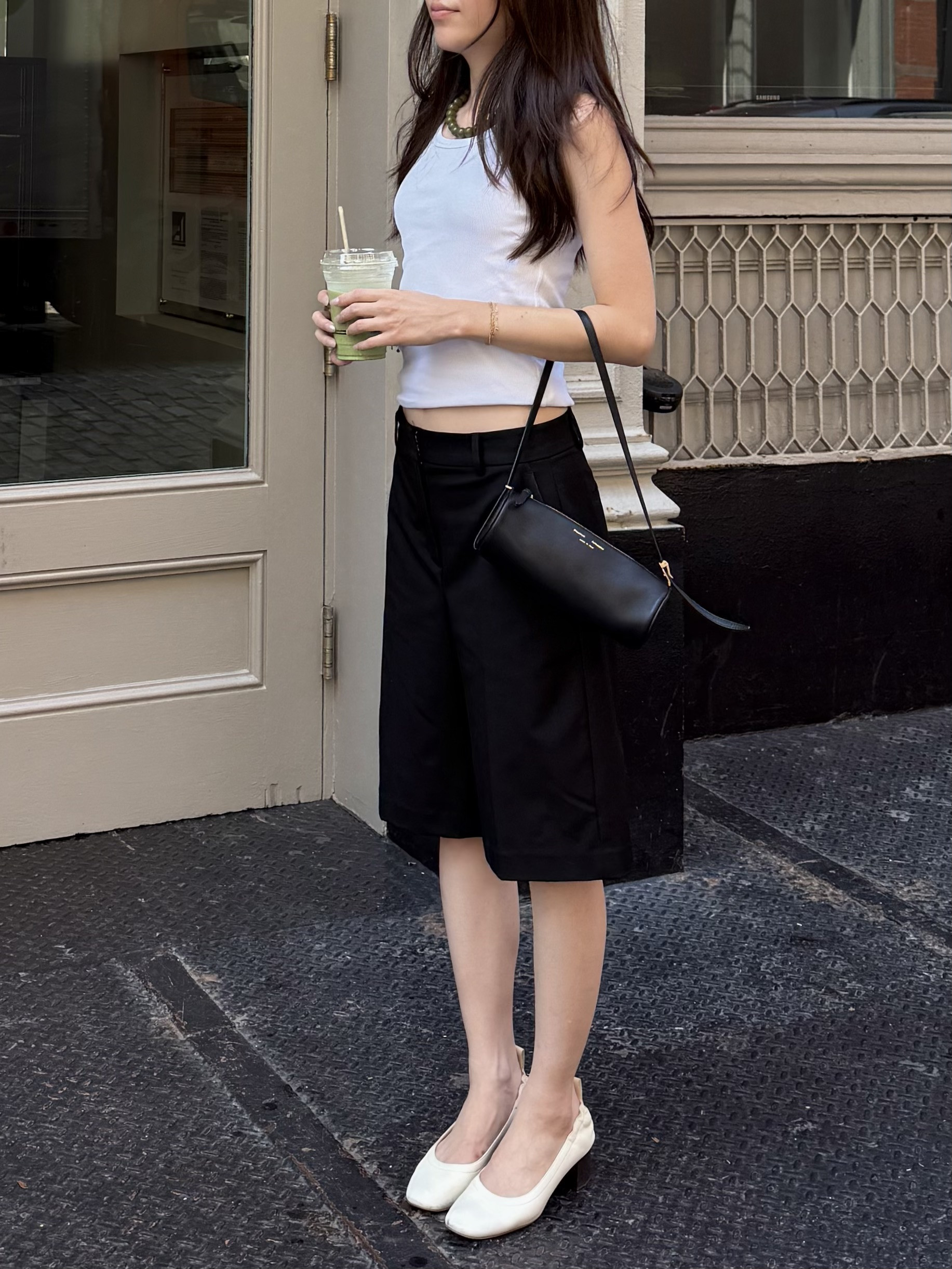 long shorts for summer / fall! - tank: cos, long shorts: oak & fort, shoes: everlane, bag: proenza schouler, necklace: Etsy 

#LTKSeasonal #LTKStyleTip #LTKSaleAlert