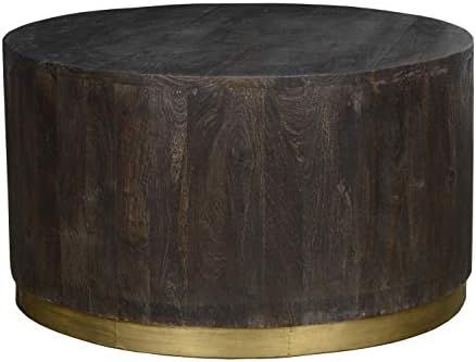 Kosas Home , Coffee Table, Espresso brown top with antiquebrass finish base | Amazon (US)
