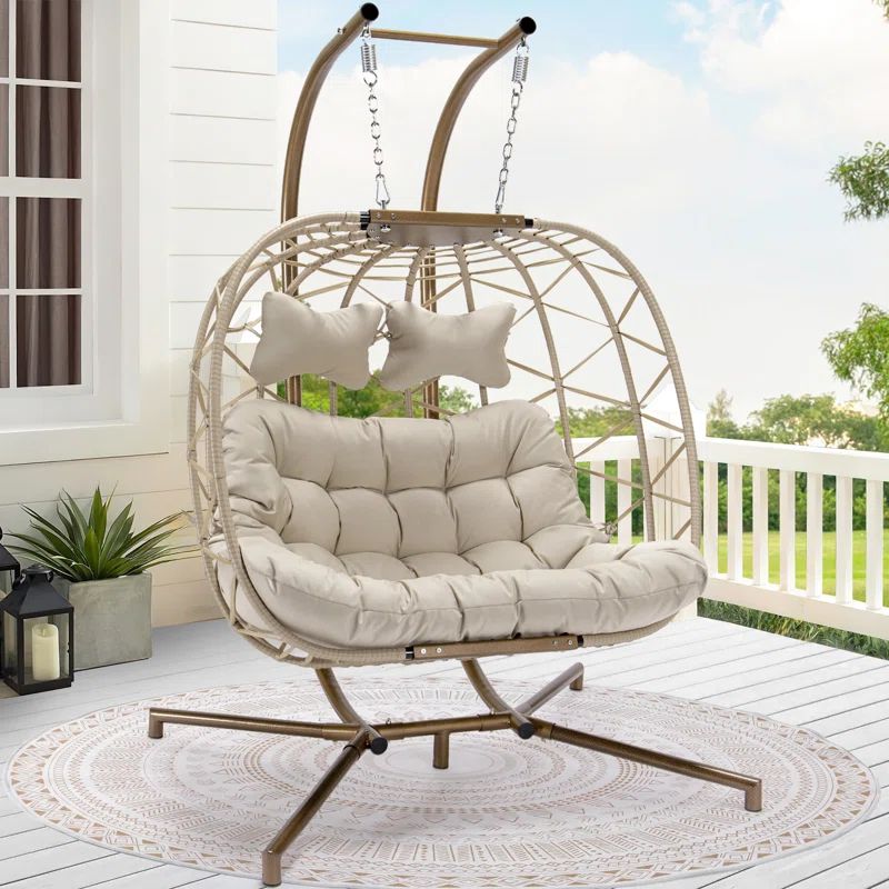 Celyne 2 Person Outdoor/Indoor Porch Swings Egg Chair with Stand | Wayfair North America
