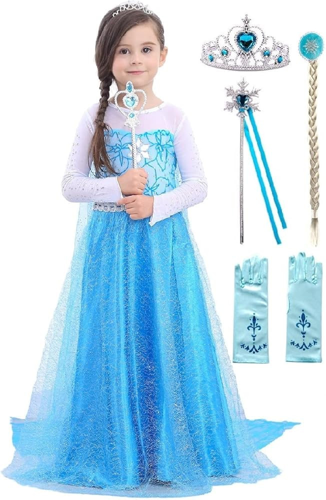 Princess Costume, Princess Dresses for Girls Dress up Fancy Halloween Christmas for Toddler with ... | Amazon (US)