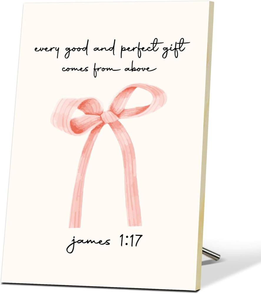 Bow Decor Christian Desk Decor, Christian Gifts for Women, Bible Verse Home Office Decor Scriptur... | Amazon (US)