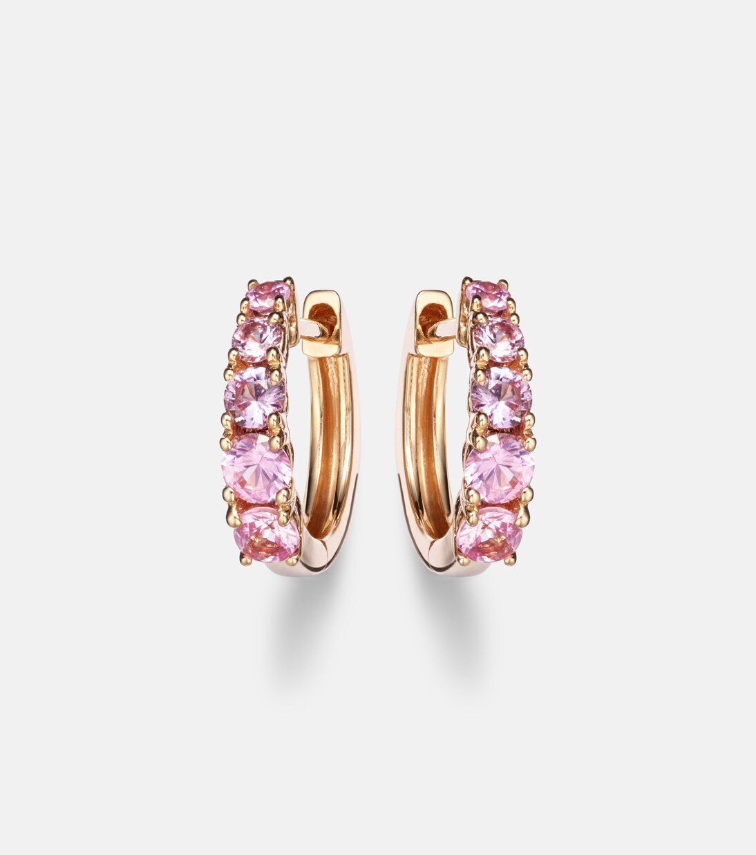 18kt rose gold (750/1000) huggie earrings with sapphires | Mytheresa (US/CA)