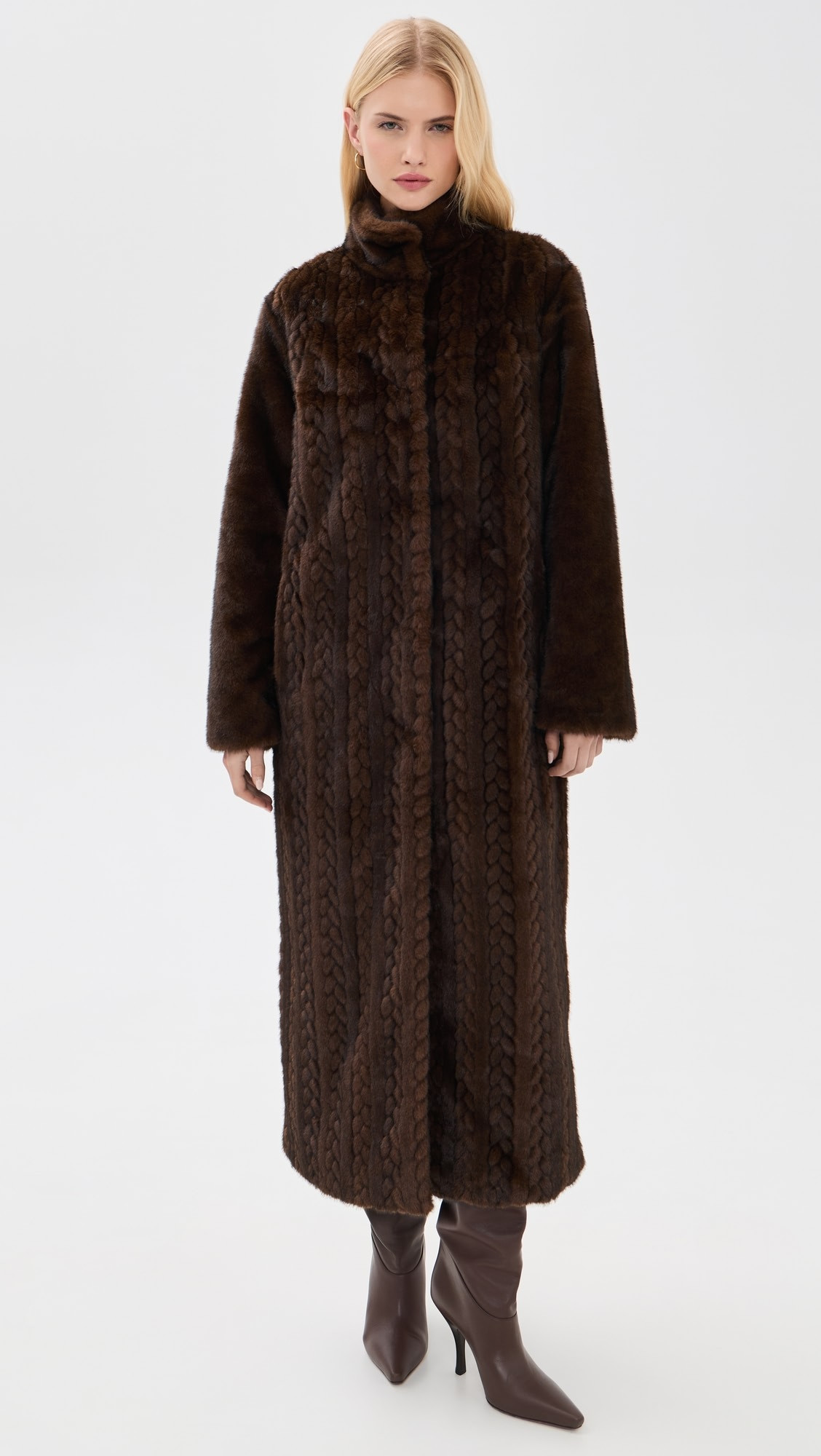 Avec Les Filles Combo Body Long Coat Cafe Noir M | Shopbop