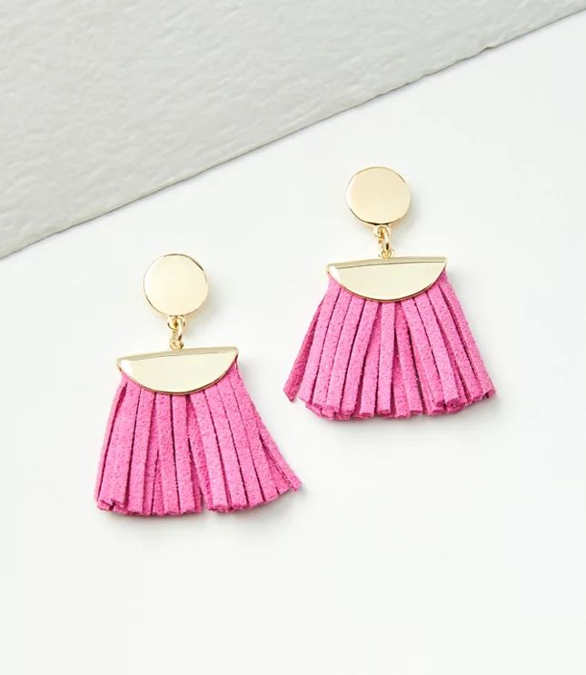 Faux Leather Tassel Drop Earrings | LOFT